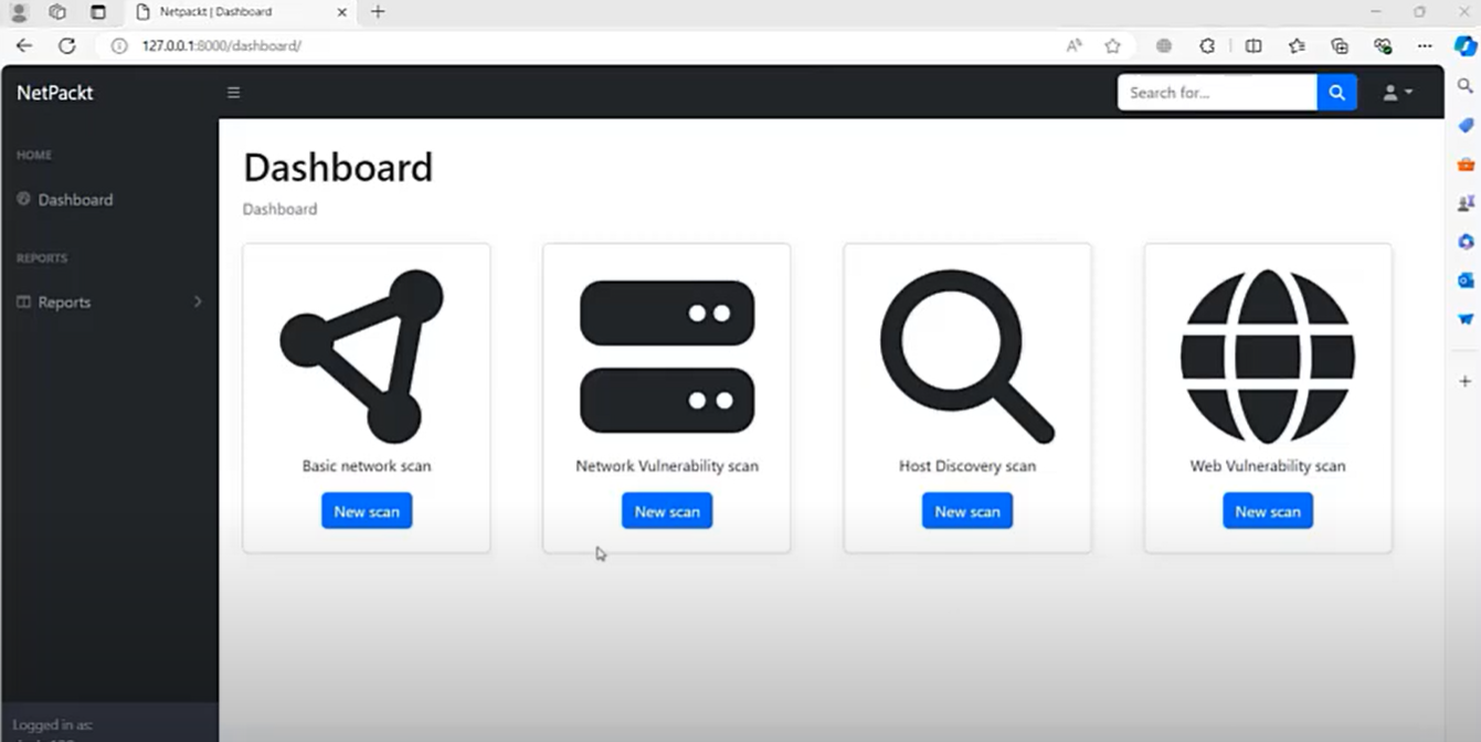 Screenshot of web app
